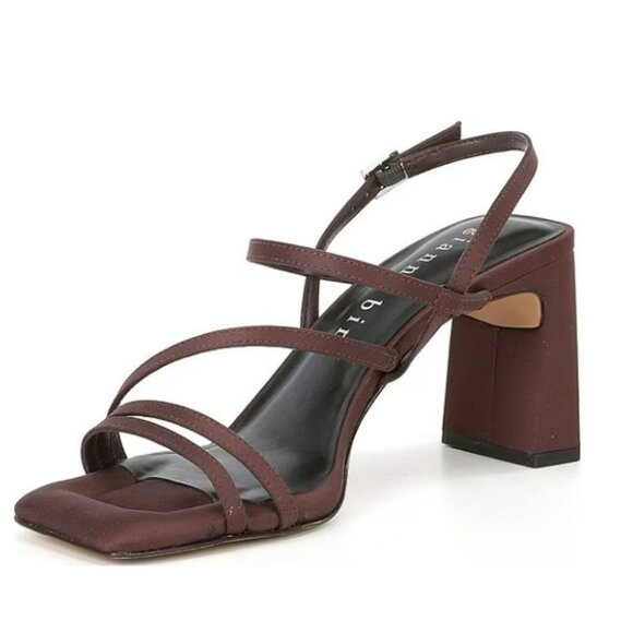 Gianni Bini Rosie Matte Satin Strappy Block Heel Sandals - Picture 2 of 5